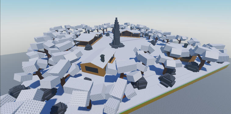 Floating Snowy Stud island