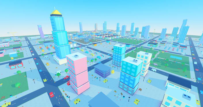 Different angle of the fully sized city